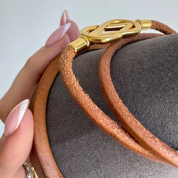 Hermes Vintage Gold Plated Atame Bracelet - Picture 4 of 16